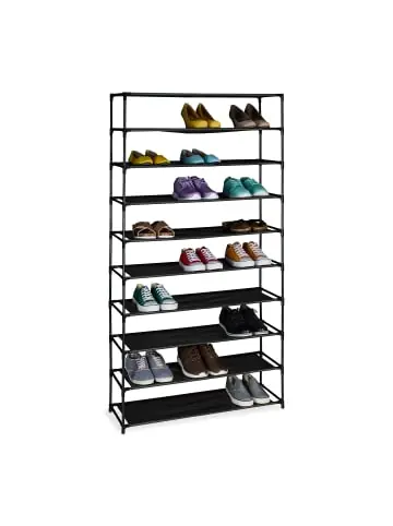 relaxdays Schuhregal in Schwarz - (B)83 x (H)158 x (T)28 cm günstig kaufen | limango Knallerangebot