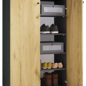 VCMXL Holz Großer Schuhschrank Schuhkommode Lona 5 in Anthrazit / Honig-Eiche günstig kaufen | limango Preisknaller