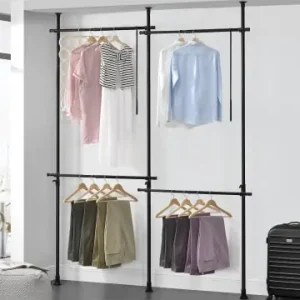 Begrenztes Angebot en.casa Teleskopgarderobe Kemi in Schwarz (L)230cm günstig kaufen | limango