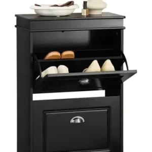 Heißes Angebot SoBuy Schuhkipper in Schwarz - (B)53 x (H)82 x (T)24cm günstig kaufen | limango