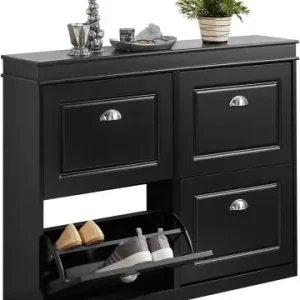 SoBuy Schuhkipper in Schwarz - (B)105 x (H)82 x (T)24cm günstig kaufen | limango Kostenloser Rückversand