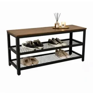 relaxdays Schuhbank in Braun/ Schwarz - (B)100 x (H)45 x (T)30 cm günstig kaufen | limango Abverkauf