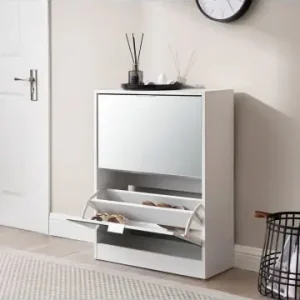 en.casa Schuhschrank Kragerø in Weiß (H)80cm (B)60cm (T)24cm günstig kaufen | limango Markenware