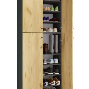 VCMXXL Holz Großer Schuhschrank Schuhkommode Lona 9 in Anthrazit / Honig-Eiche günstig kaufen | limango Echt