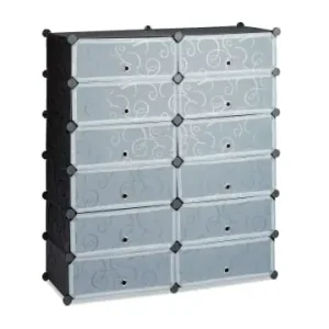 Sale relaxdays Schuhschrank in Schwarz - (B)94 x (H)108 x (T)37 cm günstig kaufen | limango