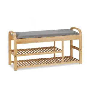 Heißes Angebot relaxdays Schuhbank in Grau/Natur - (B)50 x (H)100,5 x (T)33 cm günstig kaufen | limango