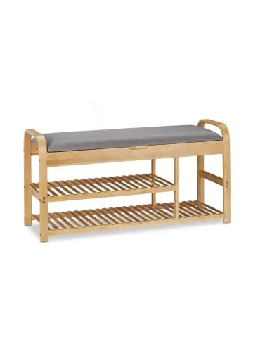 Heißes Angebot relaxdays Schuhbank in Grau/Natur - (B)50 x (H)100,5 x (T)33 cm günstig kaufen | limango