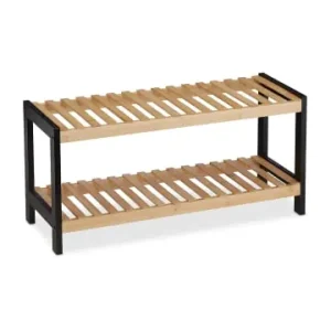 Bestseller relaxdays Schuhregal in Natur/ Schwarz - (B)70 x (H)33 x (T)26 cm günstig kaufen | limango
