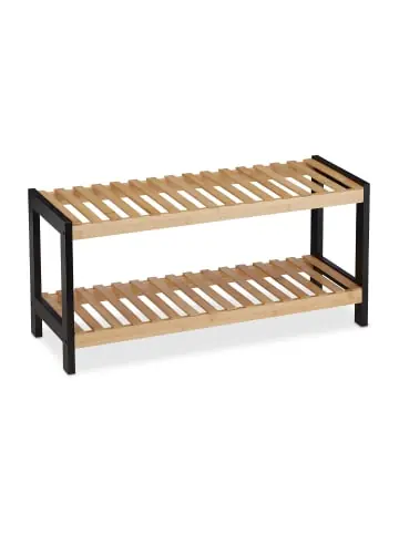 Bestseller relaxdays Schuhregal in Natur/ Schwarz - (B)70 x (H)33 x (T)26 cm günstig kaufen | limango
