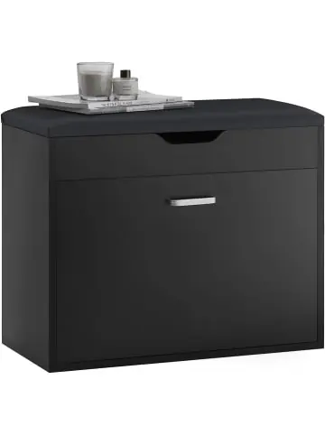 Begrenztes Angebot SoBuy Schuhbank in Schwarz - (B)60 x (H)49 x (T)30cm günstig kaufen | limango