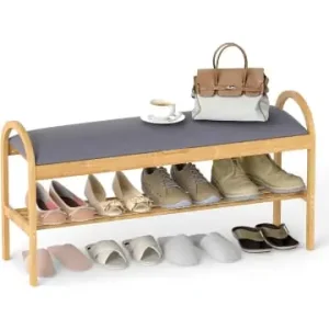 COSTWAY Schuhbank mit Sitzfläche 101 x 31 x 51 cm in Grau günstig kaufen | limango Bestseller