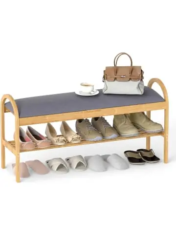 COSTWAY Schuhbank mit Sitzfläche 101 x 31 x 51 cm in Grau günstig kaufen | limango Bestseller