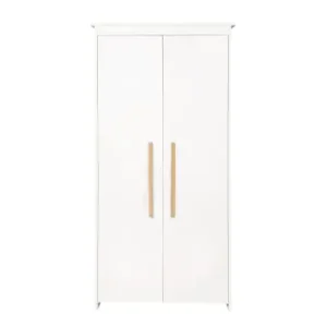 roba Kleiderschrank Lilo 2-türig weiß/natur mit Holzgriffen fürs Baby- & Kinderzimmer günstig kaufen | limango Bestpreis