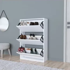 en.casa Schuhschrank Aurskog in Weiß (H)110cm (B)73.5cm (T)24cm günstig kaufen | limango Top-Seller