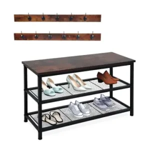 Geprüft relaxdays 3-tlg. Schuhregal-Set in Schwarz/ Dunkelbraun - (B)80 x (H)45 x (T)30 cm günstig kaufen | limango