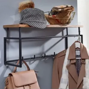 Mega-Angebot KADIMA DESIGN Wandgarderobe aus Mango Massivholz und Metall, stilvolle Lösung günstig kaufen | limango