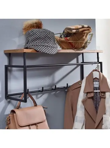 Mega-Angebot KADIMA DESIGN Wandgarderobe aus Mango Massivholz und Metall, stilvolle Lösung günstig kaufen | limango