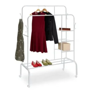 relaxdays Kleiderständer auf Rollen in weiß - (B)110 x (H)154 x (T)55 cm günstig kaufen | limango Solange Der Vorrat Reicht