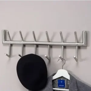 KADIMA DESIGN Silberne Metall-Wandgarderobe, 12 Haken, 60x19x10 cm, Handarbeit günstig kaufen | limango Aktuell