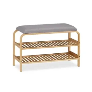 Heißes Angebot relaxdays Schuhbank 6 Paar in Natur - (B)69 x (H)46 x (T)30 cm günstig kaufen | limango