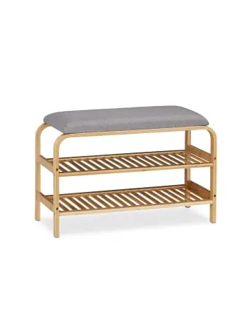Heißes Angebot relaxdays Schuhbank 6 Paar in Natur - (B)69 x (H)46 x (T)30 cm günstig kaufen | limango