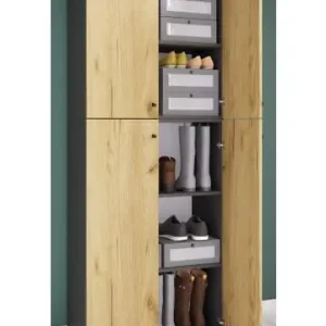 VCMXL Holz Großer Schuhschrank Schuhkommode Lona 5 in Anthrazit / Honig-Eiche günstig kaufen | limango Aktuell