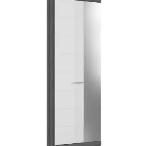 Schneller Versand xonox.home Garderobenschrank(B/H/T: 62x197x37 cm) in Rauchsilber und weiß Hochglanz günstig kaufen | limango