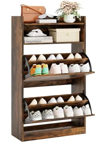 COSTWAY Schuhschrank mit 2 Klappen in Braun günstig kaufen | limango Letzte Chance