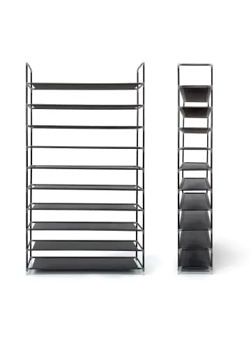 Knallerangebot relaxdays 3x Schuhregal in Schwarz - (B)100 x (H)175,5 x (T)29 cm günstig kaufen | limango