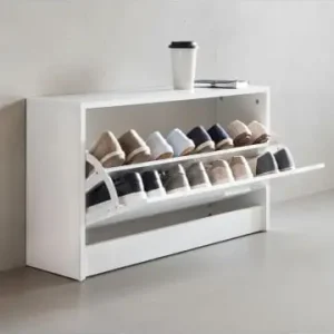 Garantierte Lieferung KADIMA DESIGN Schuhkipper aus Holz mit Ablage und 1 Fach, 80x47x24 cm in Weiß günstig kaufen | limango