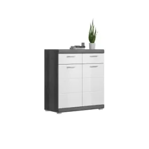 Solange Der Vorrat Reicht xonox.home Schuhschrank(B/H/T: 90x96x37 cm) in Rauchsilber und weiß Hochglanz günstig kaufen | limango