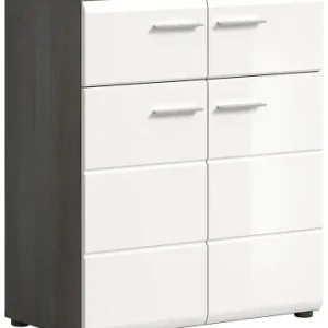 xonox.home Schuhkommode(B/H/T: 80x90x37 cm) in Rauchsilber und weiß hochglanz günstig kaufen | limango Neue Kollektion