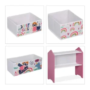 relaxdays Kinderregal "Superheldin" in Bunt - (B)63 x (H)66 x (T)30 cm günstig kaufen | limango Geprüft