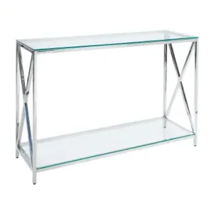Beliani Konsolentisch AUDET in Silber/Transparent - (W) 120 x (H) 76 x (L) 40 cm günstig kaufen | limango Sale
