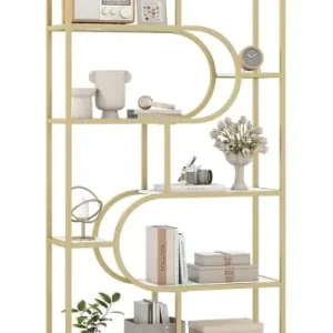 Solange Der Vorrat Reicht COSTWAY 5-stöckig Bücherregal in Gold günstig kaufen | limango