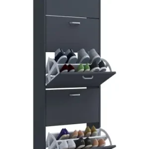 Geprüft VCMHolz Regal Schuhschrank Schuhkipper Serie Sipos XL in Anthrazit günstig kaufen | limango