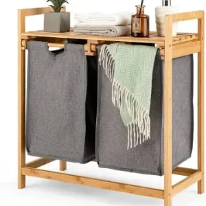 COSTWAY Wäschekorb mit 2 Fächer in Beige günstig kaufen | limango Direkt Vom Hersteller