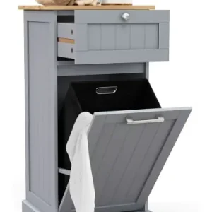 COSTWAY Wäscheschrank mit Wäschekorb 40 x 37 x 82 cm in Grau günstig kaufen | limango Gratis Versand