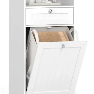 COSTWAY Kippbarer Wäscheschrank 40,5 x 40 x 80 cm in Weiß günstig kaufen | limango Versand Am Gleichen Tag