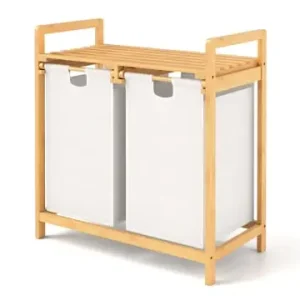 Garantierte Lieferung COSTWAY Wäschekorb mit 2 Fächer in Weiß günstig kaufen | limango