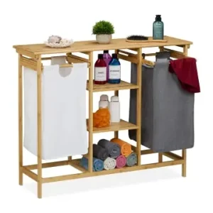 Kostenloser Rückversand relaxdays Wäschekorbregal in Mehrfarbig - (B)100 x (H)80 x (T)32 cm günstig kaufen | limango