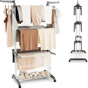 Preiswert COSTWAY Wäscheständer mit Rollen in Grau günstig kaufen | limango