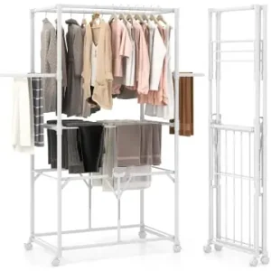 Kostenloser Rückversand COSTWAY Klappbar Wäscheständer Alu 94 x 54 x 174 cm in Weiß günstig kaufen | limango