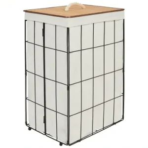 Beliani Wäschekörbe MIRISSA in Schwarz/Weiß/Braun - (W) 40 x (H) 60 x (L) 30 cm günstig kaufen | limango Schnäppchen