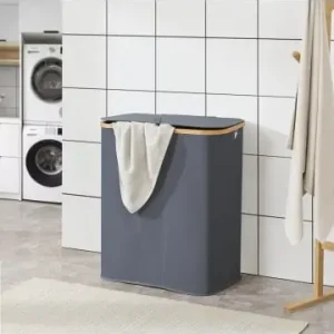 Schnäppchen en.casa Wäschekorb Rusko in Grau (H)69cm (B)57cm (T)37cm (V)140l günstig kaufen | limango