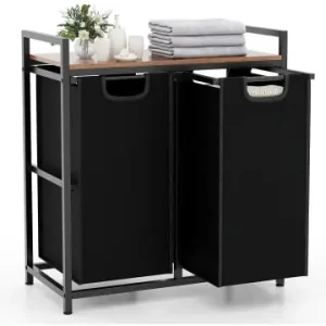COSTWAY Wäschekorb 2 Fächer 90L in Schwarz günstig kaufen | limango Preisreduziert