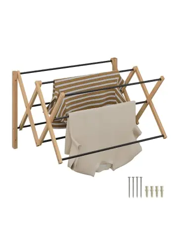 Schnäppchen relaxdays Wäscheständer Natur/ Schwarz - (B)71,5 x (H)45 x (T)59 cm günstig kaufen | limango