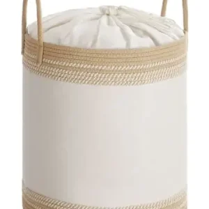 Ausverkauf Songmics Wäschekorb in Weiß/ Hellbraun - (H)46 x Ø 41 cm günstig kaufen | limango