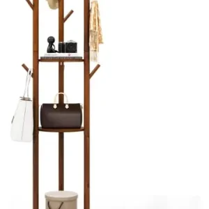 Rabatt COSTWAY Garderobenständer Drehbar Holz in Braun günstig kaufen | limango
