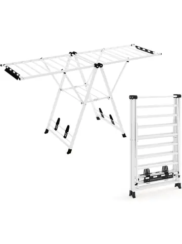 COSTWAY Wäscheständer 184cm klappbar mit verstellbaren Flügeln in Weiß günstig kaufen | limango Neue Kollektion